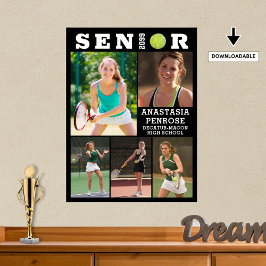 Póster Tenis Graduación Senior 5 Collage de fotos