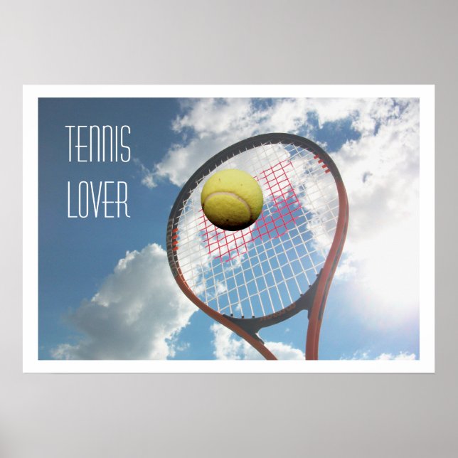 Póster Tenis Lover, Racket y Ball en Air Poster (Frente)