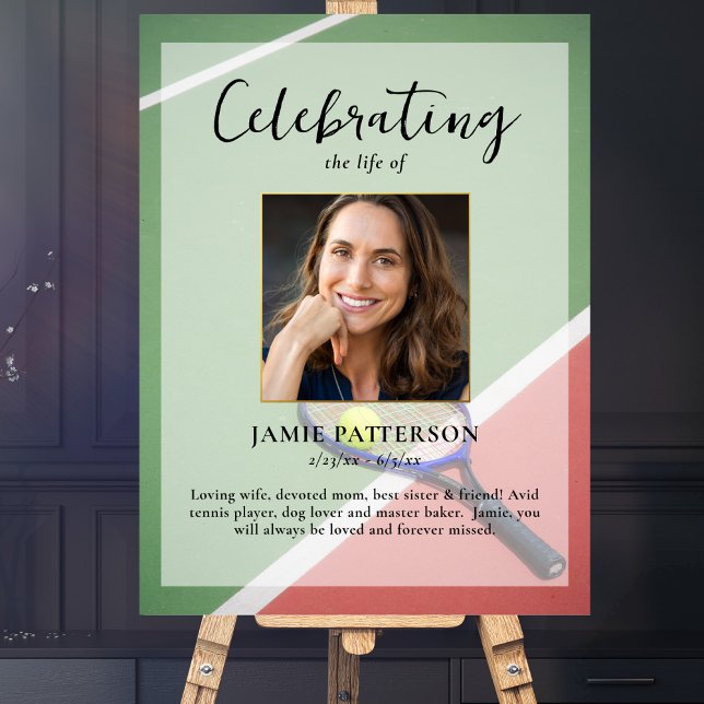 Póster Tenista, Celebración de la Vida Foto Funeral (Subido por el creador)