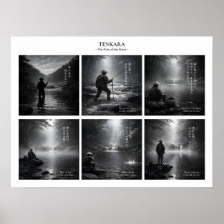 Póster Tenkara Fishing Wall Art Print