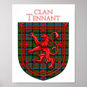 Póster Tennant Tartan Scottish Plaid Lion Rampant