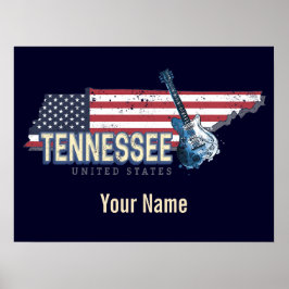Póster Tennessee Estados Unidos Retro State Vintage