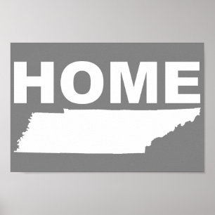 Póster Tennessee Hogar Lejos Del Rótulo Poster Estatal