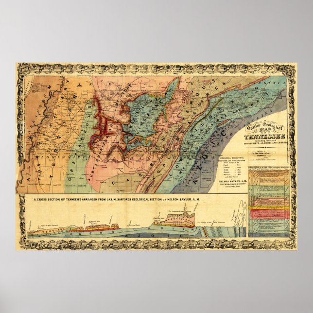 Póster Tennessee, Misisipi, Alabama y Georgia (Frente)