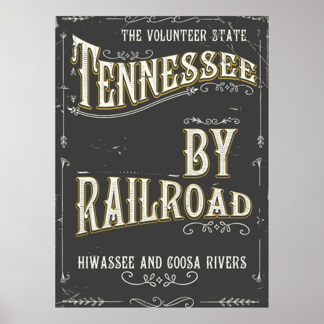 Póster Tennessee poster de Ferrocarril Vintage USA (Frente)