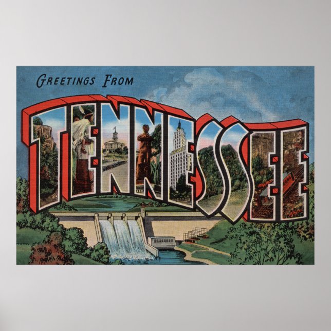 Póster Tennessee (represa) Escenas de letras grandesTenne (Frente)