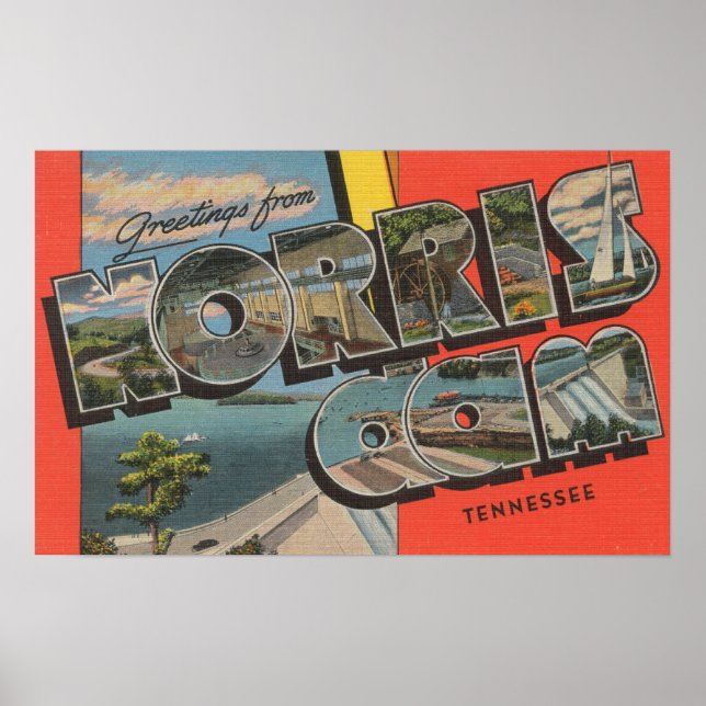 Póster Tennessee - Represa Norris - Escenas de letras gra (Frente)