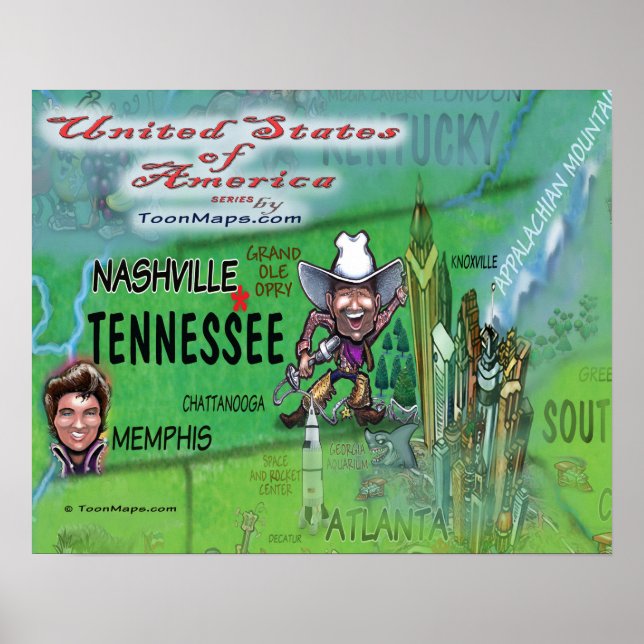 Póster Tennessee USA (Frente)