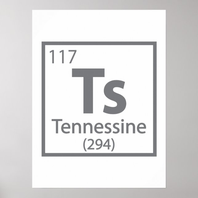 Póster Tennessine - Tennessee Science Periodic Table (Frente)