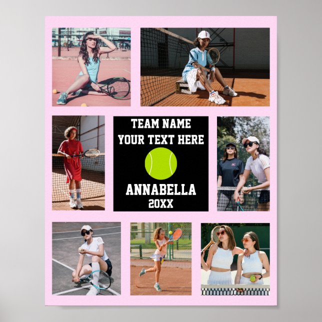 Póster Tennis 7 Recolección de fotos Nombre del equipo ro (Frente)