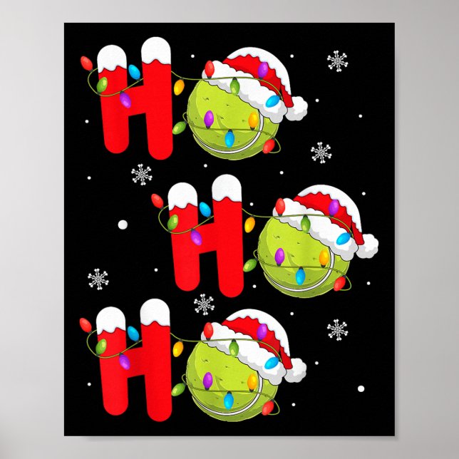 Póster Tennis Ball Christmas Ho Ho Ho Santa Srts Player X (Frente)
