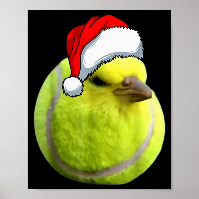Póster Tennis Bird Ball Meme Christmas Pajamas Funny Meme (Frente)