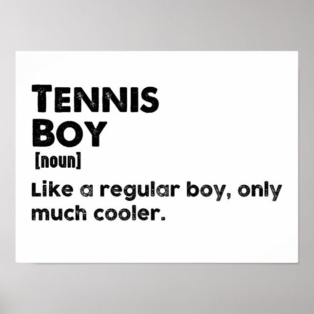 Póster Tennis Boy divertida definición Tenis Lover (Frente)