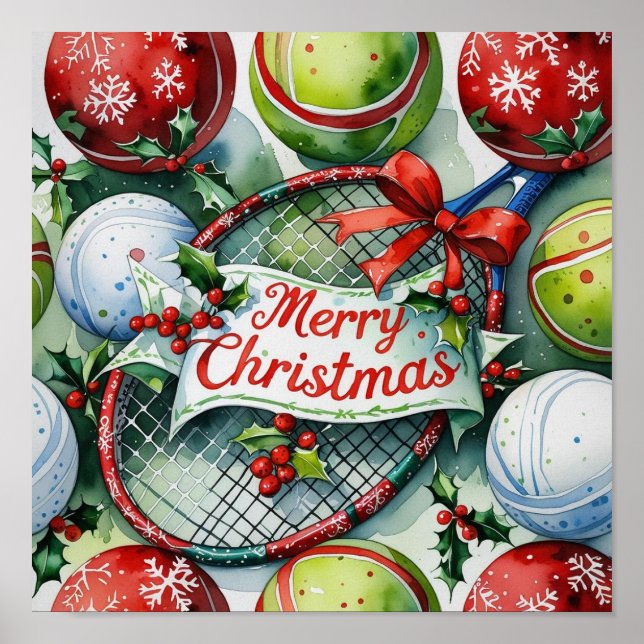 Póster Tennis Christmas Themed for Player  (Frente)