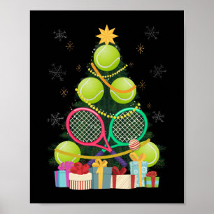 Póster Tennis Christmas Tree Tennis Player Tennis Entrena