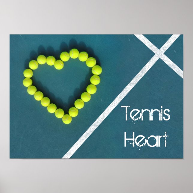 Póster Tennis Heart, personalizado (Frente)
