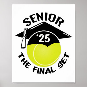 Póster Tennis Senior 2025 El Final Set Graduation Cap