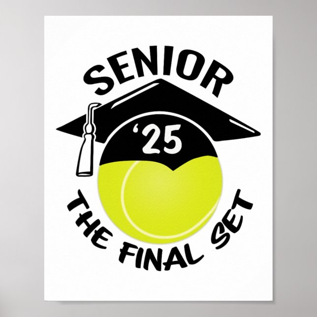 Póster Tennis Senior 2025 El Final Set Graduation Cap (Frente)