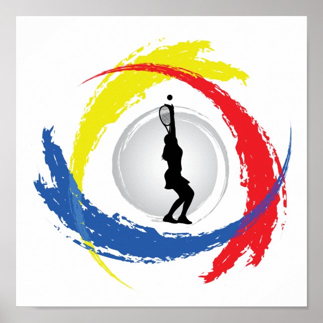 Póster Tennis Tricolor Emblem (hembra) (Frente)
