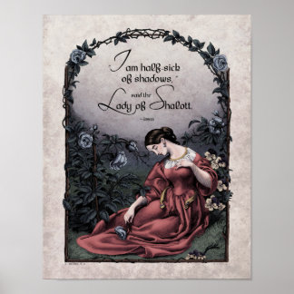 Póster Tennyson "Lady of Shalott" Art 11x14 victoriano