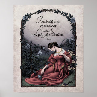 Póster Tennyson "Lady of Shalott" Art 16x20 victoriano