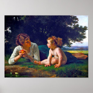 Póster Tentación, Bouguereau
