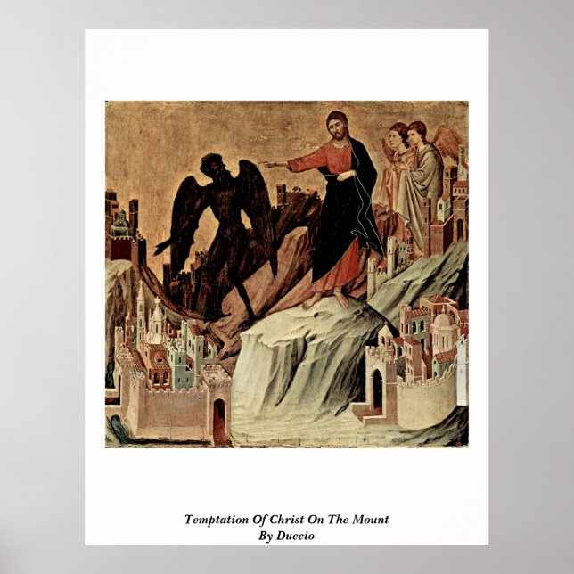 Póster Tentación De Cristo En El Monte Por Duccio (Frente)