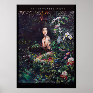 Póster Tentación de la pintura de las acuarelas de Eva