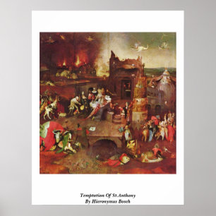 Póster Tentación de St Anthony de Hieronymus Bosch