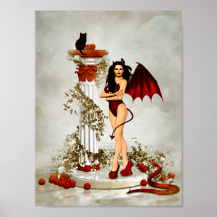 Póster Tentación gótica de chica diabólica