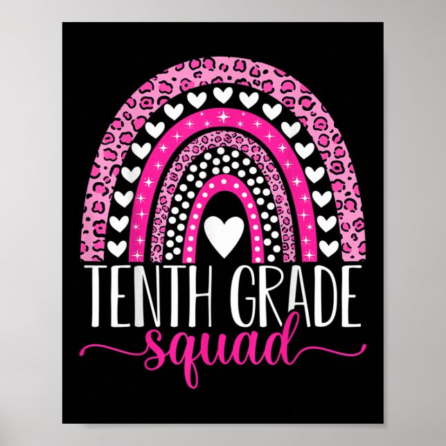 Póster Tenth Grade Squad Team 10th Grade Teacher Back To  (Frente)
