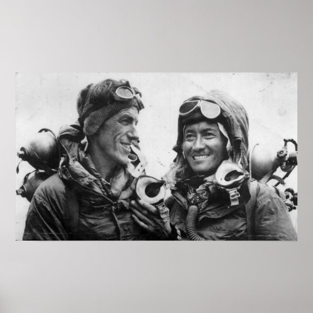 Póster Tenzing Norgay Edmund Hillary Everest 1953 (Frente)