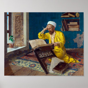 Póster Teólogo islámico con Corán Osman Hamdi Bey