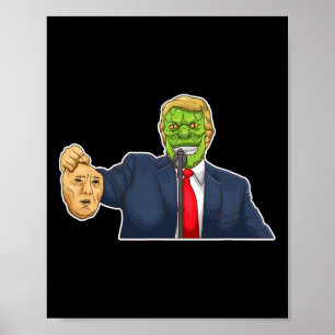 Póster Teoría de la Conspiración Divertida Reptiliana Don