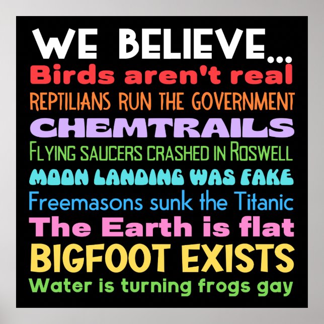 Póster Teorías conspirativas Rótulo de yard (Frente)