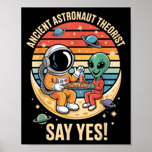 Póster Teórico de los antiguos astronautas dice sí, nave 