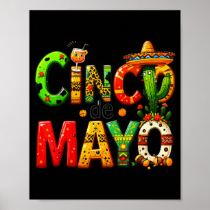 Póster Tequila Divertido Bebiendo Cinco De Mayo Fiesta Me