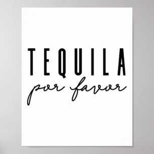 Póster Tequila Por Favor Fiesta Divertido Adulto Beber Ci
