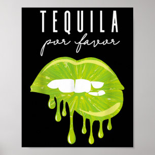 Póster Tequila Por Favor Lime Livia A Adultos Bebiendo Ci