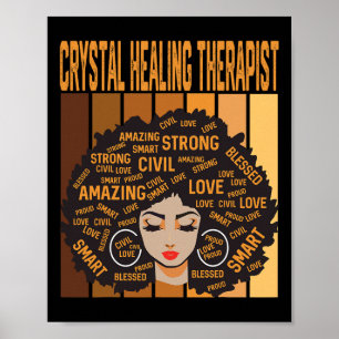 Póster Terapeuta de Sanación con Cristales Mes de la Hist