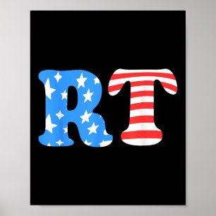 Póster Terapeuta Respiratorio Bandera Americana Día de lo