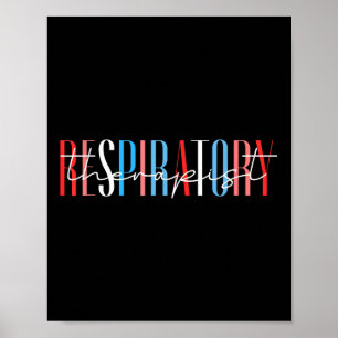 Póster Terapeuta respiratorio del memorial rojo blanco y