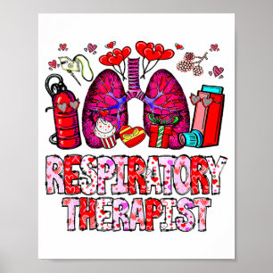 Póster Terapeuta Respiratorio Rt Divertido Día de San Val