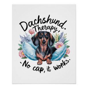 Póster Terapia Dachshund Sin Tapón Funciona