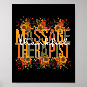 Póster Terapia de Acción de Gracias Terapia de Masaje de