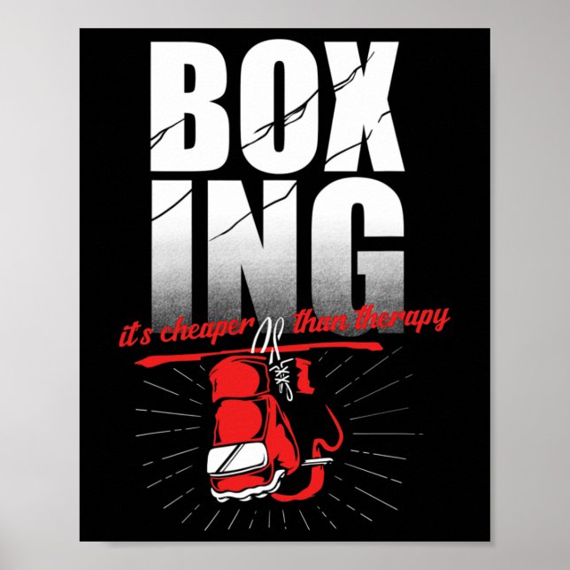 Póster Terapia de Boxeo Kickboxing Boxeador  (Frente)