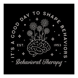 Póster Terapia de comportamiento citas de terapeutas retr