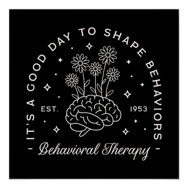 Póster Terapia de comportamiento citas de terapeutas retr (Anverso)