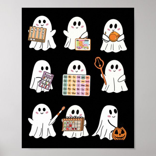 Póster Terapia De Discurso De Halloween De Fantasía De Ot (Frente)