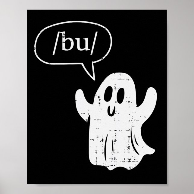 Póster Terapia de discurso de Halloween Ghost Bu Boo Slp (Frente)